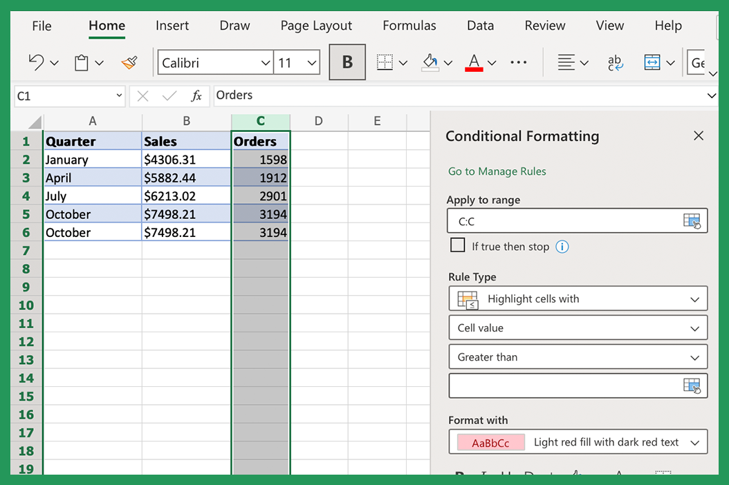 Conditional Formatting Examples Excel Classical Finance