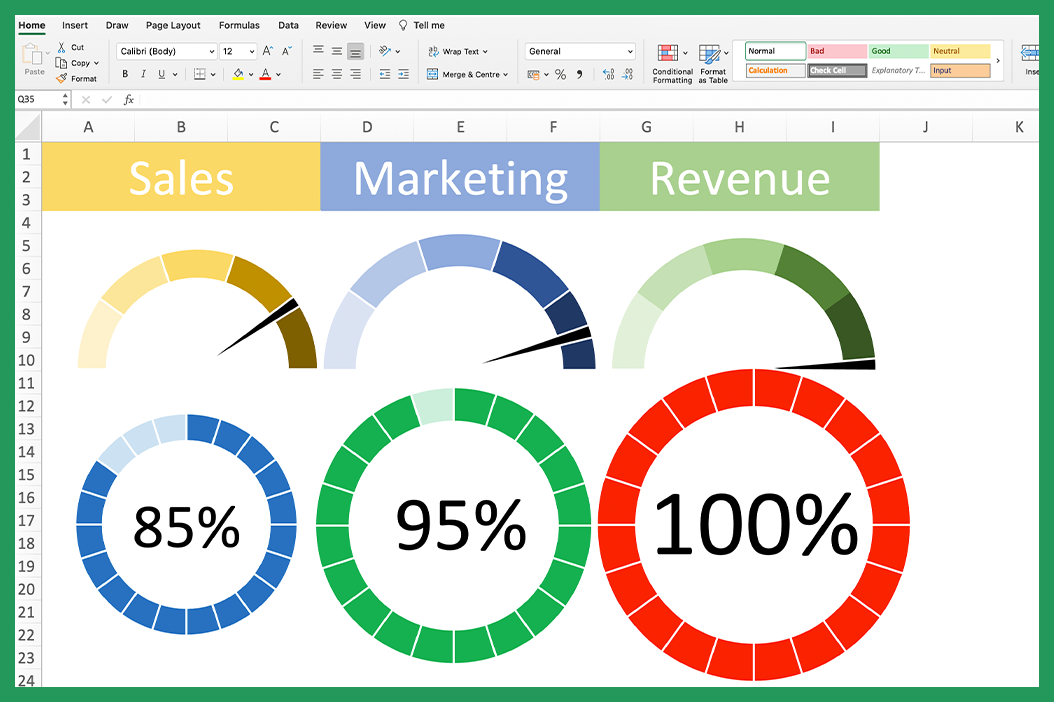 How To Make A Gauge Chart In Excel Windows Mac 