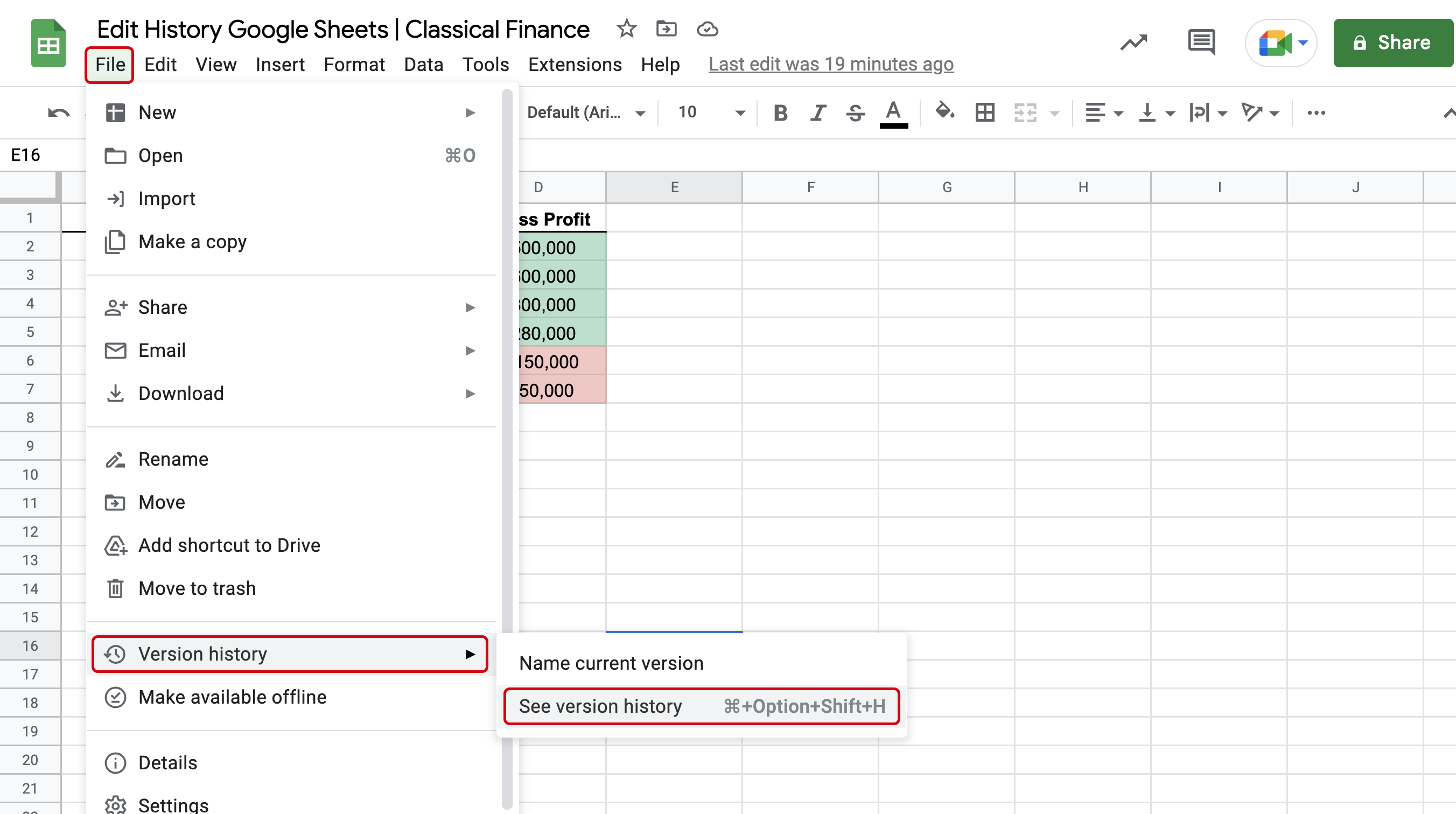 How To See Edit Version History In Google Sheets