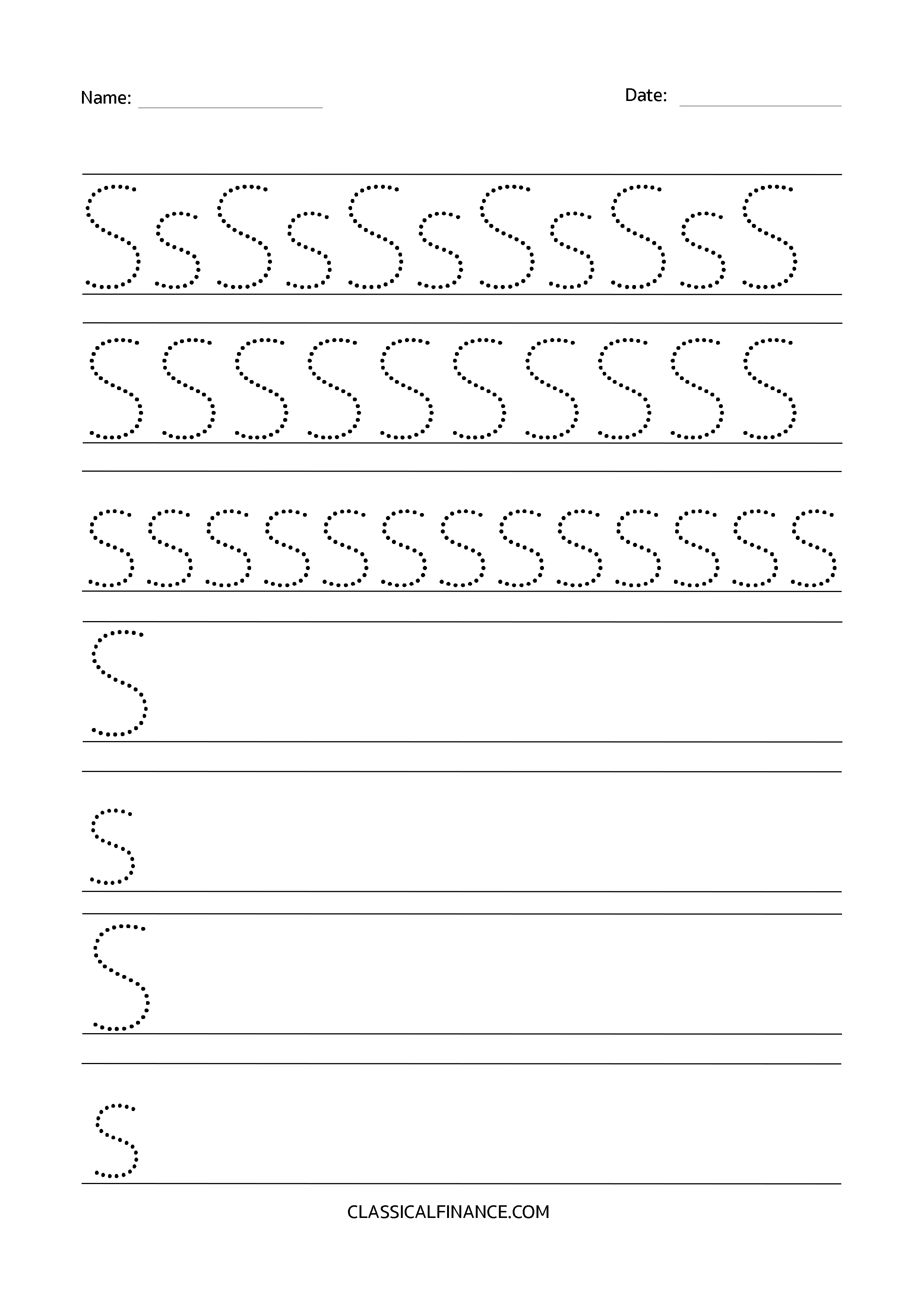 Letter S Worksheets - Trace, Draw, Learn