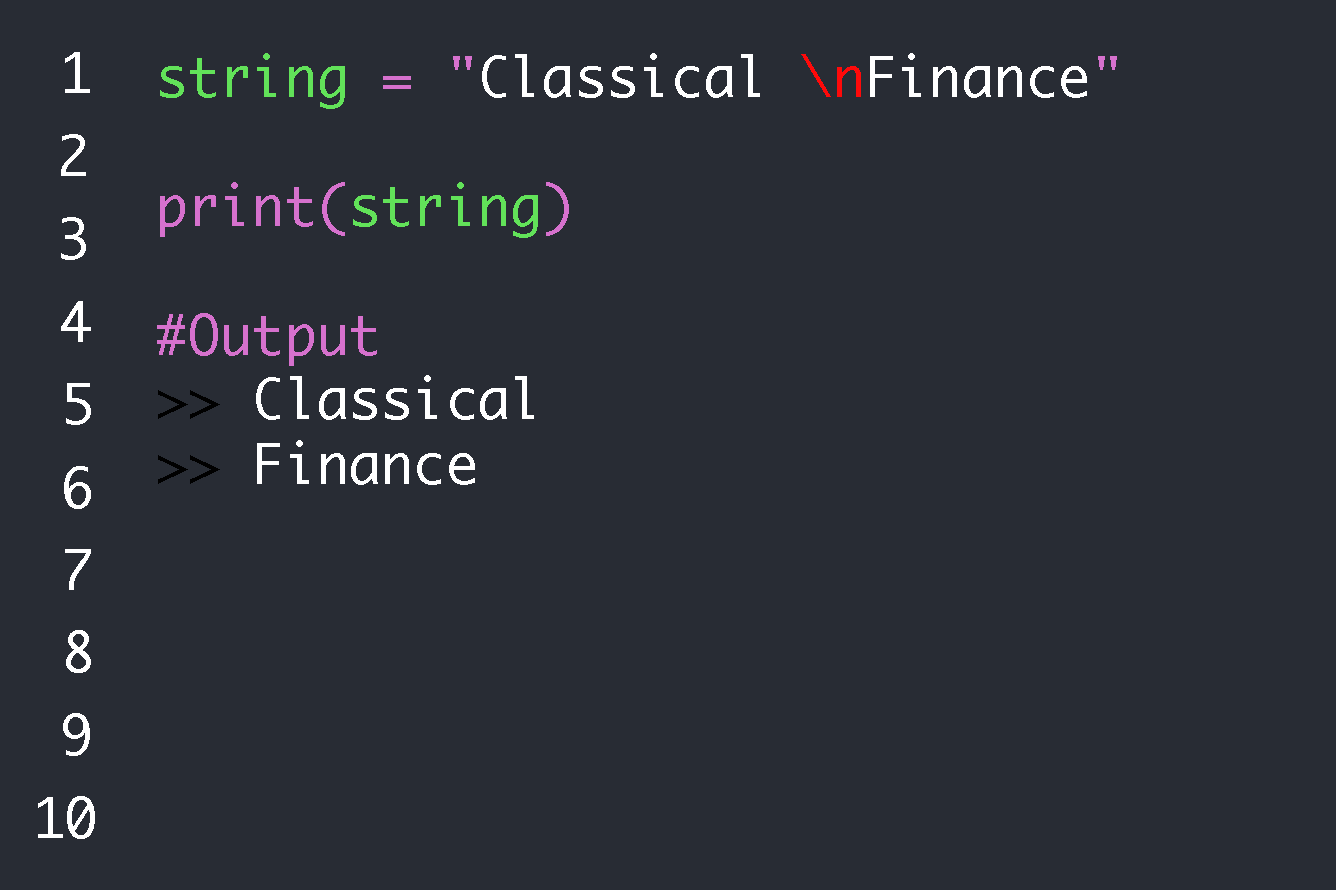  n In Python Adding A New Line