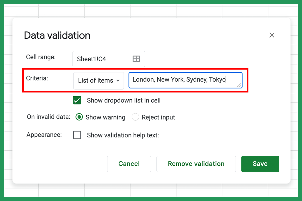 How To Add A Drop Down List In Google Sheets