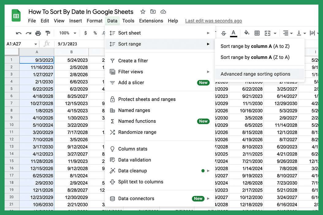 How To Make Dates On Google Sheets