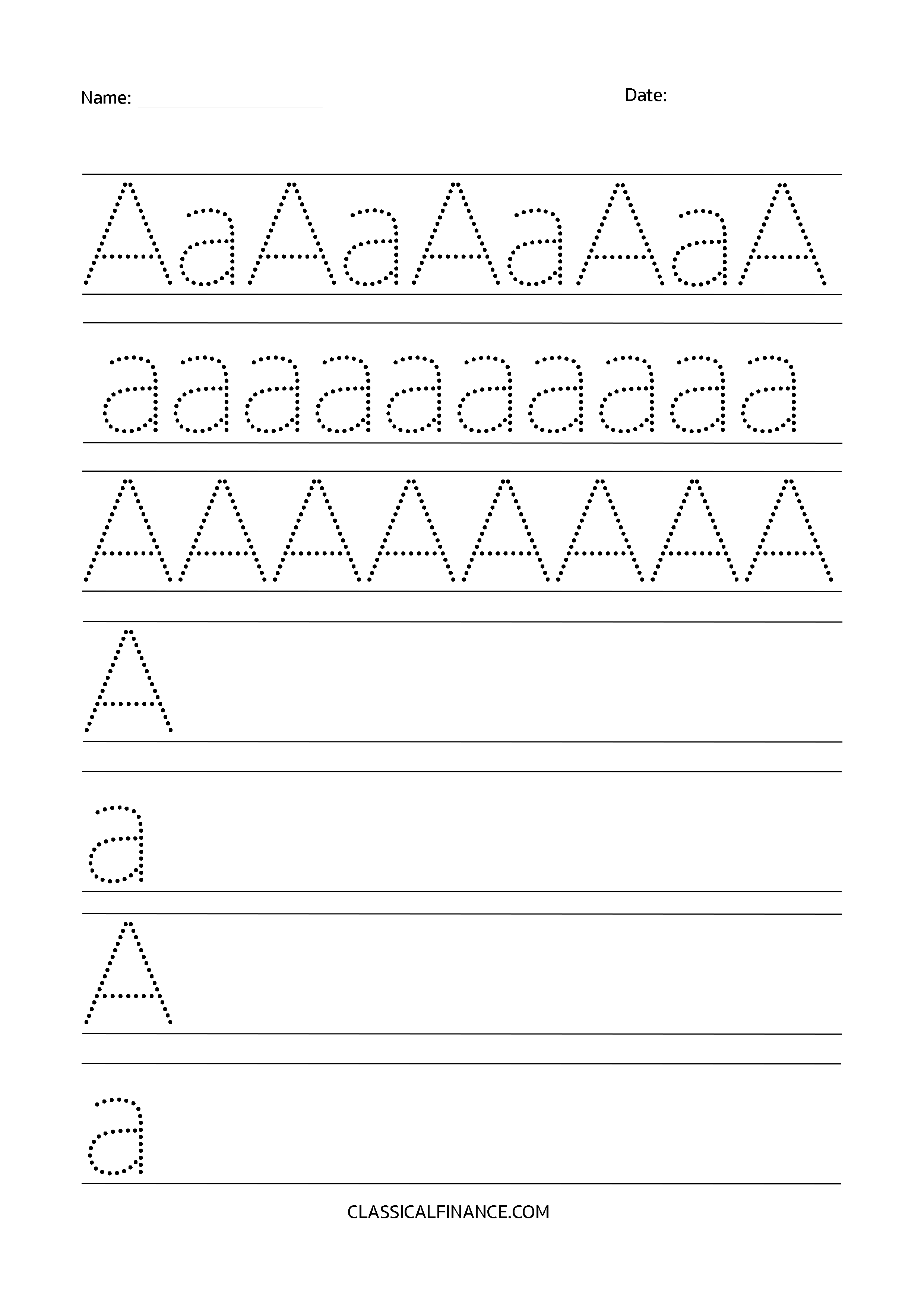 Letter A Worksheets - Trace, Draw, Practice